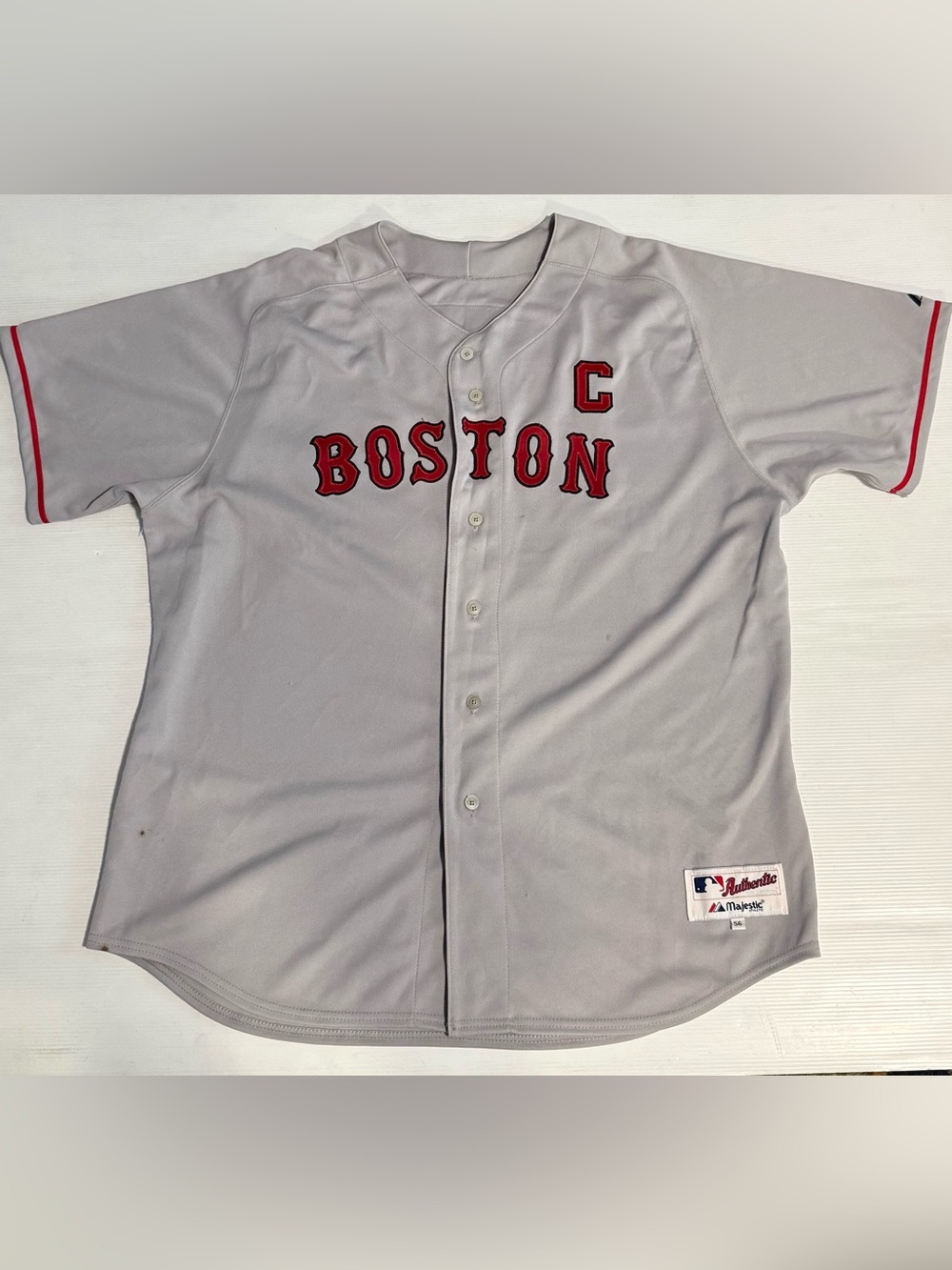Boston Red Sox Jason‎ Varitek  Majestic Jersey Button Up Gray Size 56